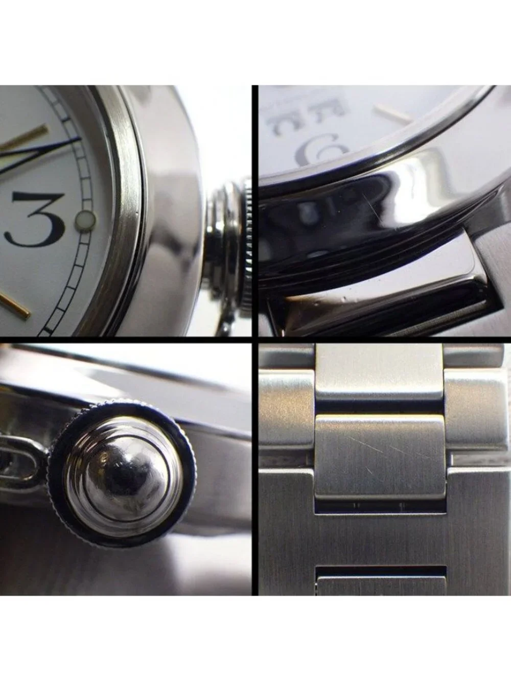 Cartier Watch Pasha C Big Date White Dial Luminous Hand SS Automatic